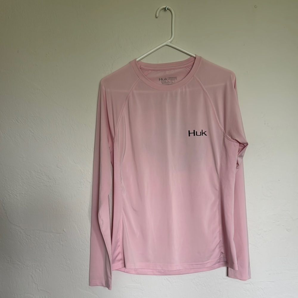 Huk Light Pink Performance Long Sleeve Shirt